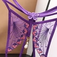 thumbnail image 5 of HUPOM Period Underwear For Women Silk Underwear For Women Medium waist Elastic Waist Solid Thong Purple One Size, 5 of 5