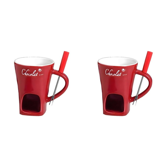 (Lot de 2) Rinsvye Ensemble de Tasses à Fondue Verres Vintage en Chocolat Ensemble de Tasses à Fondue Tasse à Fondue en Chocolat Tasses à Fondue en Chocolat Pot à Fondue en Chocolat Ensemble de Tasses à Fondue en Chocolat Tasses à Fondue avec Fourchettes