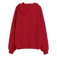 thumbnail image 4 of CUZIBR Girls Zip Up Hooded Sweatshirt Solid Color Casual Loose Fit Outerwear With Pockets Hoodie Jacket For Kids Basic Fall Lightweight Comfortable Daily Wear,Red,4-5 Years, 4 of 5