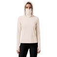 thumbnail image 3 of HappyYEE Women’s Upf 5+ Sun Shirts with Hooded Long Sleeve Thumb Sleeve Rash Guard Summer Outdoor Sun Protection Top with Face Mask Beige S, 3 of 6