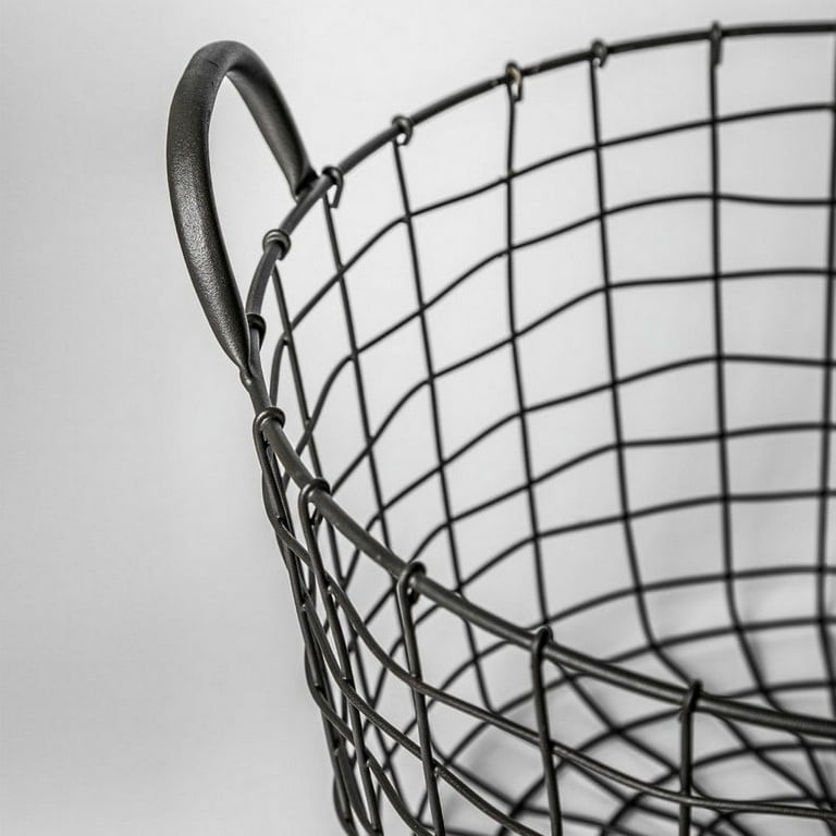 Large Wire Basket Round Grey Metal Storage Container Ideal Wire Basket for Blankets Durable Blanket Basket Metal Design Walmart