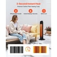thumbnail image 2 of VEVOR Infrared Heater, 1500W Electric Space Heater with Remote Control & 3 Speeds & 24H Timer & Multiple Security Protections, Indoor/Outdoor, 2 of 9
