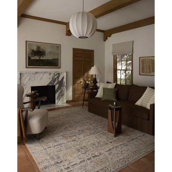 Loloi Milena Charcoal / Apricot 2'-7" x 10'-0" Area Rug