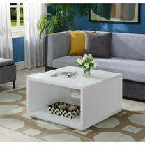 Convenience Concepts Northfield Admiral Square Coffee Table in White Wood Finish