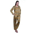thumbnail image 2 of Moomaya Button Up Pajamas For Women Sleepwear Satin Nightwear Pants Loungewear, 2 of 6