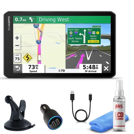 Garmin Dezl OTR700 7 Inch Display Truck Navigation (010-02313-00) + USB Car Adapter + Micro USB Cable + Fiber Cloth With Spray