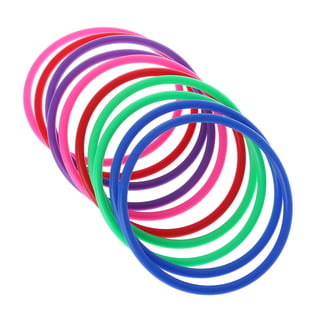 TOYMYTOY 12PCS Assorted Colors Toss Rings for Carnival Garden Backyard  Outdoor Games (Random Color) 
