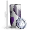 thumbnail image 2 of 20 Oz Purple and Grey Abstract Art Artwork Coffee Tumbler Double Wall Insulated Stainless Steel Water Bottle | Metal Reusable Thermoses Flask with Cup Cap | Leak & Sweat Proof with Anti-Dust Lid, 2 of 7