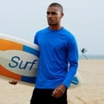 thumbnail image 3 of Satankud Men's Performance Long Sleeve Fishing Shirts Rashguard UPF 50+ UV Sun Protection Tee Tops for Outdoors Running Hiking Workout T-Shirt Blue L, 3 of 5