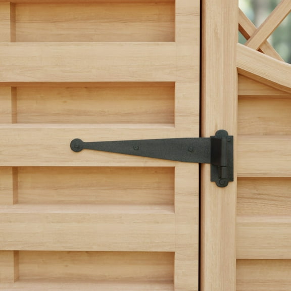 Renovators Supply Offset Lift Off Pintle Strap Hinge 11 3/4" Black Wrought Iron 2.5" Offset Pintle Strap Gate and Door Hinges w/Hardware