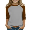 thumbnail image 2 of ShomPort T-Shirts pour Garçons Unisexes Manches Raglan Col Rond Manches 3/4 Légers Tendance Hauts Extensibles Athlétiques Respirants, 2 of 6