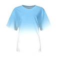 thumbnail image 4 of T-Shirts Décontractés à Manches Courtes pour Femmes avec Design Dégradé - Col Rond pour Printemps et Été Confort Polyvalent, 4 of 4