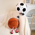 thumbnail image 1 of Almohada redonda de peluche de fútbol realista para niños, juguete de felpa para niños, regalo para bebés, decoración de fiesta de pelota de Mascota, Kawaii, 1 of 4