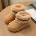 thumbnail image 2 of Linfrsh Toddler Boy Boots Infant Snow Boots Premium Soft Sole Anti-Slip Warm Winter Prewalker Toddler Boots Brown,10, 2 of 7