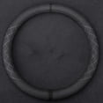 thumbnail image 2 of Sport Style Suede Car Steering Wheel Cover Anti-Slip Universal for Truck SUV, Black O-Shaped, 2 of 8