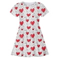 thumbnail image 4 of WMQPNNS Girls Heart Printed Dress Dress 5t Short Sleeve Tunic Shirt Mid Dresses Casual Summer Dress Skater Sundress Kids Outfits(Size 2-3 Years,White#2), 4 of 4