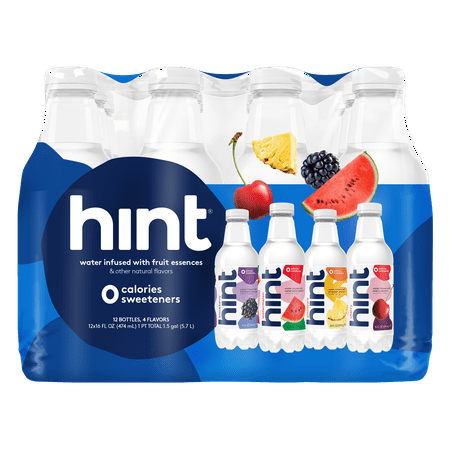 Hint Flavored Water Infused with Fruit Essence Blue Variety Pack  4-Flavor  16 fl oz  12-Pack