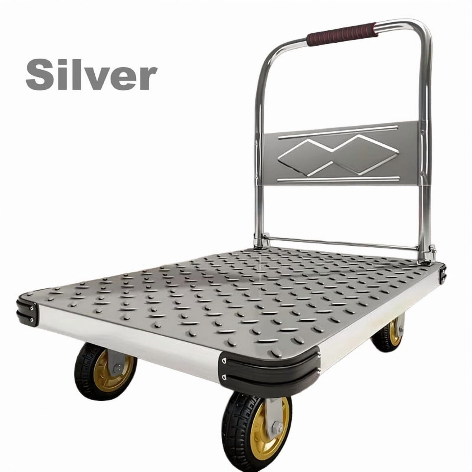 660lbs Capacity Folding Hand Truck, Heavy Duty Steel Utility Rolling Cart, Portable Moving Hand Dolly Cart