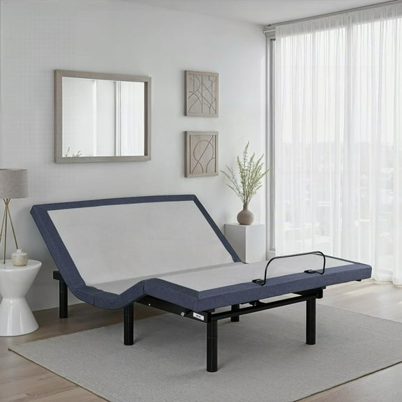 Twin XL Adjustable Bed Base: One Touch Flat & Massage Feature