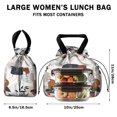 thumbnail image 5 of Boho Bohemian Art Drawstring Lunch Bag Women - Drawstring Lunch Bag Insulated for Work Office - Stain-Resistant Large Lunchbags for Women with Multi-Pockets, 5 of 6