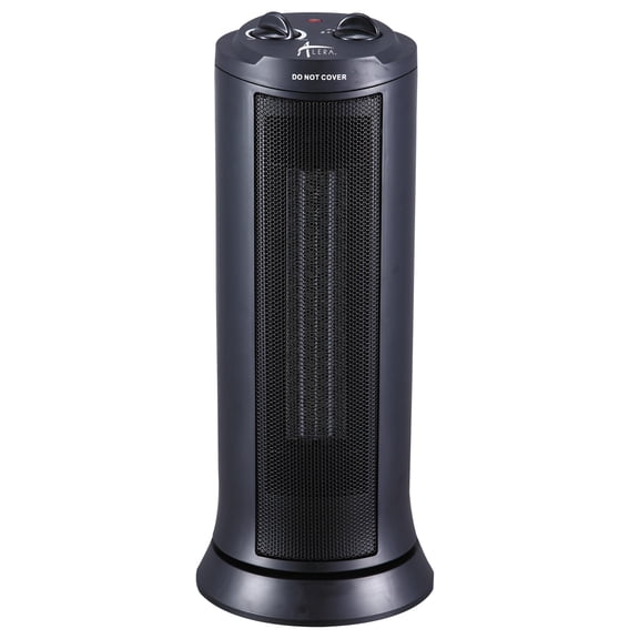 Alera Mini Tower Ceramic Heater, 7 3/8"w x 7 3/8"d x 17 3/8"h, Black -ALEHECT17