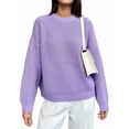 thumbnail image 3 of Women'S Knit Warm Sweaters Crew-Neck Warm Pullovers Long-Sleeve Solid Casual Base Layer Tops L, 3 of 6