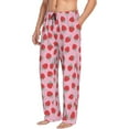 thumbnail image 3 of Kdxio Hand Drawn Strawberry Print Men's Sleep Pajama Pant Lounge Pants with Pockets, 3 of 8