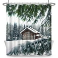 thumbnail image 6 of Christmas Holiday Fabric Shower Curtains,Winter Wonderland Forest Waffle Bath Curtain,Farmhouse Xmas Stall Size Shower Curtain for Kids Bathroom Decor Waterproof with Hooks,72x72 Inch, 6 of 6