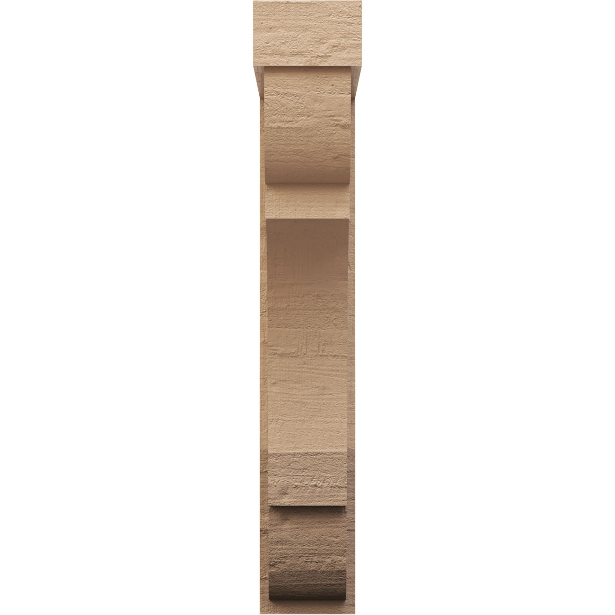 5"W x 10"D x 30"H Thin Bryant Rough Cedar Woodgrain TimberThane Corbel, Primed Tan