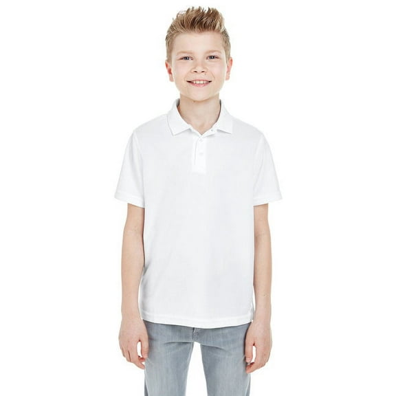 UltraClub 8210Y Youth Cool & Dry Polo White X-Large