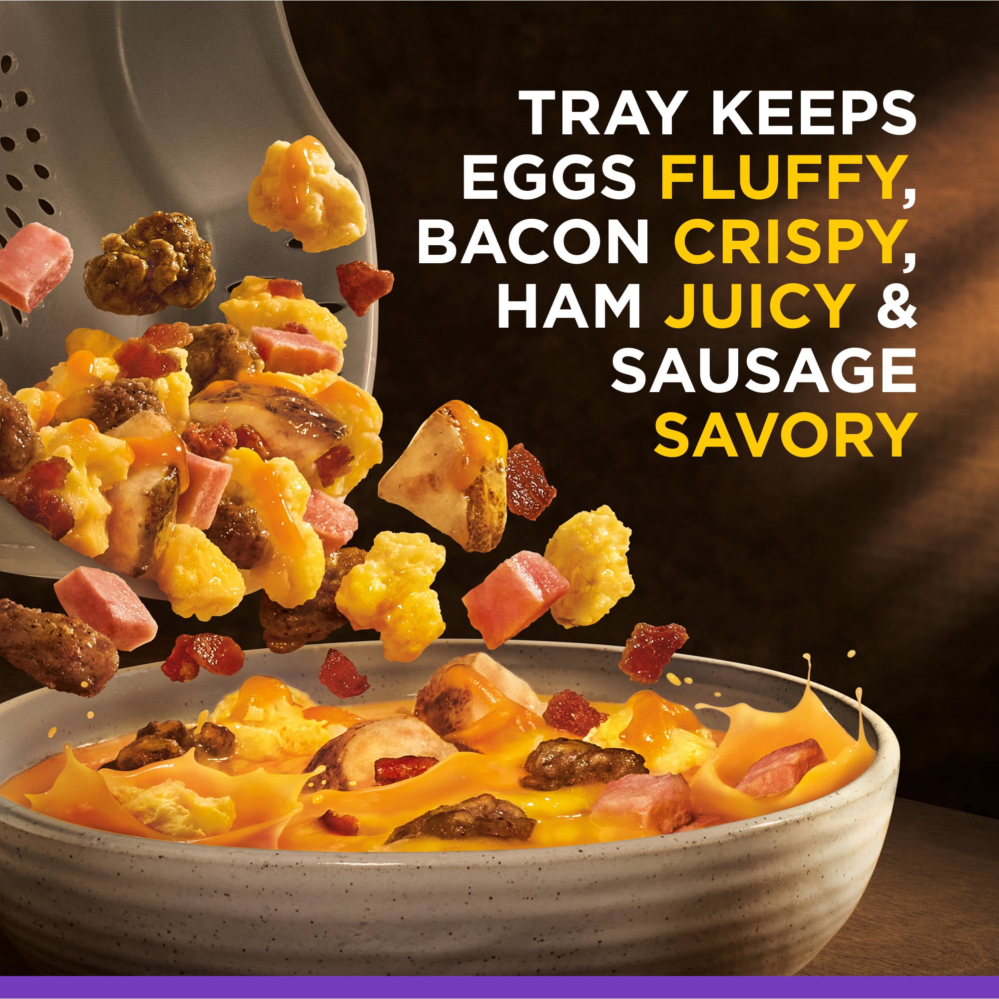 Banquet MEGA Breakfast Bowl Meat Lovers, 30g Protein, Frozen Breakfast Bowl, 9 oz. Bowl