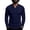 ALM38-Navy, variant on Lumtrix Men'S Long Sleeve Muscle T Shirts Casual V-Neck Slim Fit Longline Ribbed Knit Shirts Stretch Tee Shirts Brown S