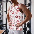 thumbnail image 5 of Fotbe Red Lips Pattern Men's Quick Dry Workout Tank Top Gym Muscle Tee Fitness Bodybuilding Sleeveless T Shirt Breathable Workout Shirt-, 5 of 9