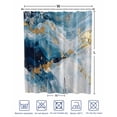 thumbnail image 4 of Split Shower Curtain for Transfer Bench, Blue Oil Painting Fabric Shower Curtains for Bathroom, Modern Marble Art Abstract Tub Sliding Transfer Bench Waterproof Bath Curtains 72"x78", 4 of 9