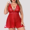 thumbnail image 6 of uublik Pajamas For Women Sets Soft Valentine's Day Bodysuit V Neck Nightgown Nightwear Sleepwear Red, 6 of 6