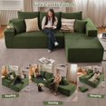 thumbnail image 3 of Tmjmj 107" Boneless L-Shaped Cloud Sectional Sofa with Chaise, Modern ModularCorduroy Deep Seat Couch Green, 3 of 6