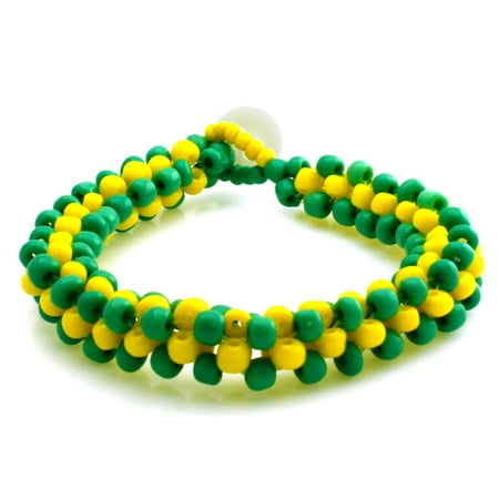 - Lanyard Braided Bead Button Clasp Bracelet
