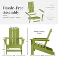 thumbnail image 4 of DuroGreen Aria Adirondack Chairs Made With All-Weather Tangentwood, Oversized, High End Patio Furniture for Porch, Lawn, Deck, Fire Pit, No Maintenance, Easy Assembly, Made in the USA, Lime Green, 4 of 8