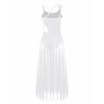 thumbnail image 5 of iiniim Womens Lyrical Asymmetrical Mesh Split Dress Spaghetti Strap Leotard Dress Ballet Dance Costumes, 5 of 7