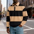 thumbnail image 3 of Men's Casual Long Sleeve Color Block Button Down Collar Loose Fit Top for Spring Fall Urban Style,Complexion,L, 3 of 5