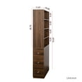 thumbnail image 3 of 70.87" Tall Bookcase,4-Tier Bookshelf Wood Display Storage Cabinet with 3 Side Drawers for Living Room Home Office,Walnut, 3 of 6