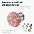 thumbnail image 3 of Pomos de Cajón Uxcell, 2Pcs de 1.1 Pulgadas (28mm) de Diámetro Decoración de Diamante Brillante, Tirador Redondo de Rhinestones con Tornillos para Hogar, Oficina, Cocina (Base Blanca + Diamante Rosa), 3 of 6