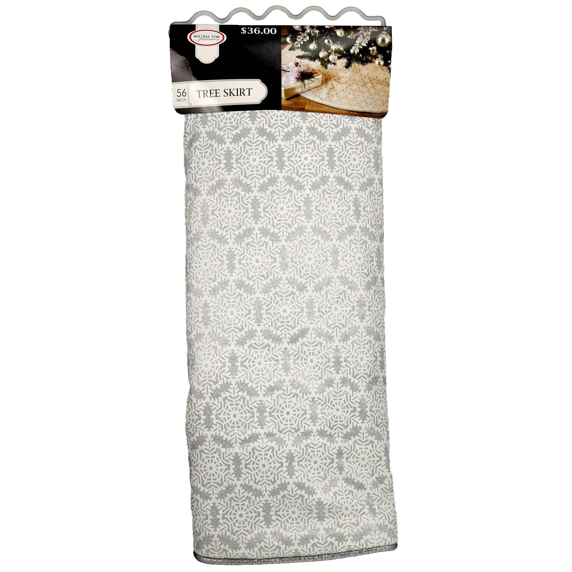 Holiday Time White Lace Christmas Tree Skirt