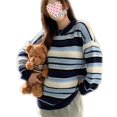 thumbnail image 1 of Chandail à Manches Longues Col Rond Col Rond Casual Pull Chemisier Tops, 1 of 4