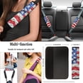 thumbnail image 5 of Uorisanigo American Flag Print 10 Pieces Cars Seat Covers with Comfortable Elastic Car Steering Wheel Cover and Auto Water Cup Pad and Auto Seat Belt Cover Keychains Fit for Most Car SUV, 5 of 7