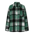 thumbnail image 6 of Plaid Hoodie Jackets Women - Women's Plaid Shirt, Ladies Long Sleeve Button-Up Flannel Tops, Female Casual Collared Shirt for Fall and Winter Jackets, 6 of 9