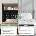 thumbnail image 6 of Full Size Velvet Tufted Soft Bed Frame with USB Port and Night Light,52''High Headboard with Rivet Decoration,Wing-back Platform Bed with Headboard Shelf,Black, 6 of 14