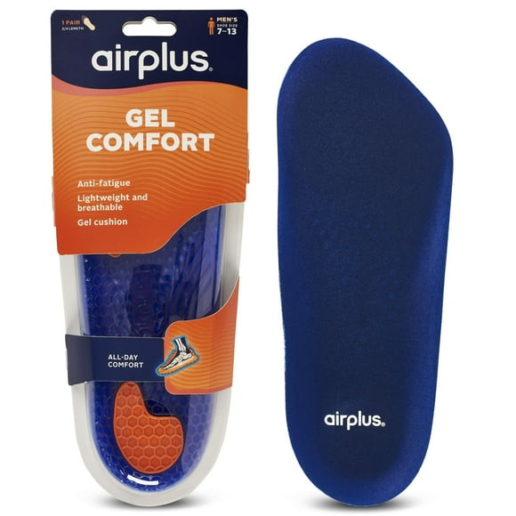 Plantillas para zapatos Airplus Gel Orthotic de 3/4 de longitud, cómodas, para hombre
