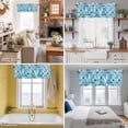 thumbnail image 5 of Blue Lattice Valance Curtain Summer Watercolor Square Ocean Window Valances Rod Pocket Short Curtains Window Treatments for Kitchen Bedroom Bathroom Laundry 60" x 14", 5 of 9