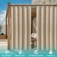 thumbnail image 3 of Lapalife Outdoor Curtains for Patio Waterproof W71xL96, Blackout Weighted Outside Curtains Weatherproof UV Resistant Privacy for Porch, Pergola, Beige, 1 Panel, 3 of 8